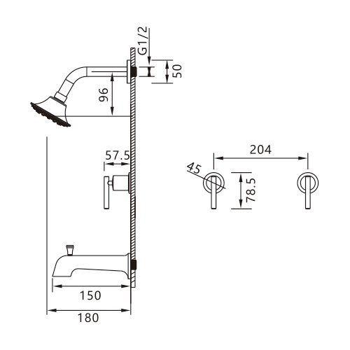 A3597 Duvara Monte Duş Sistemi
