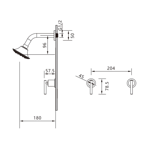 Sistem Pancuran Dinding A3596
