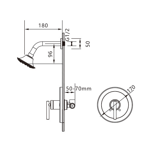 A3592 Duvara Monte Duş Sistemi