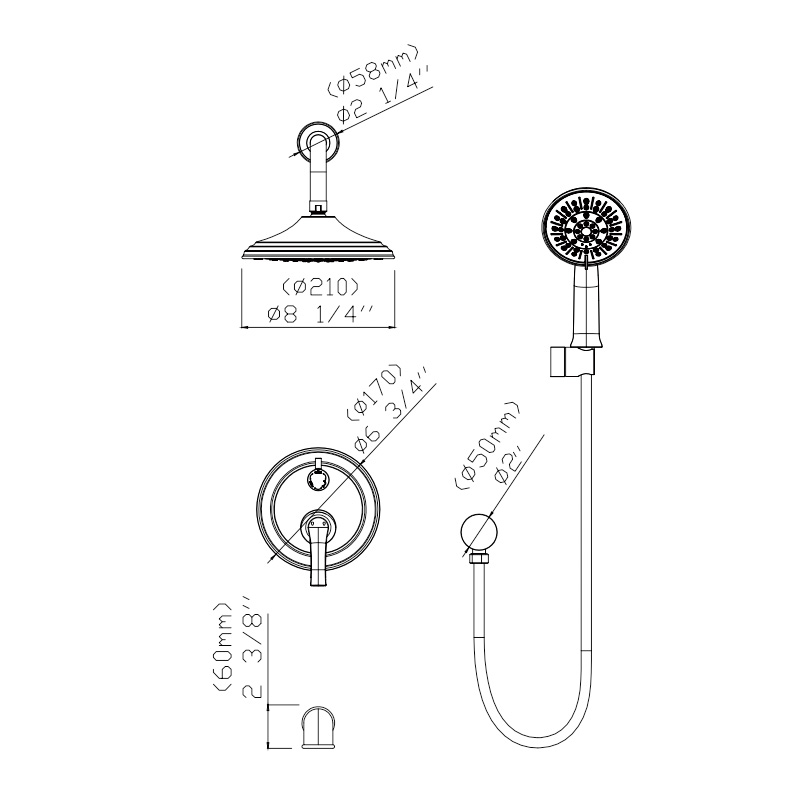 A4025 Wall Mounted Shower System