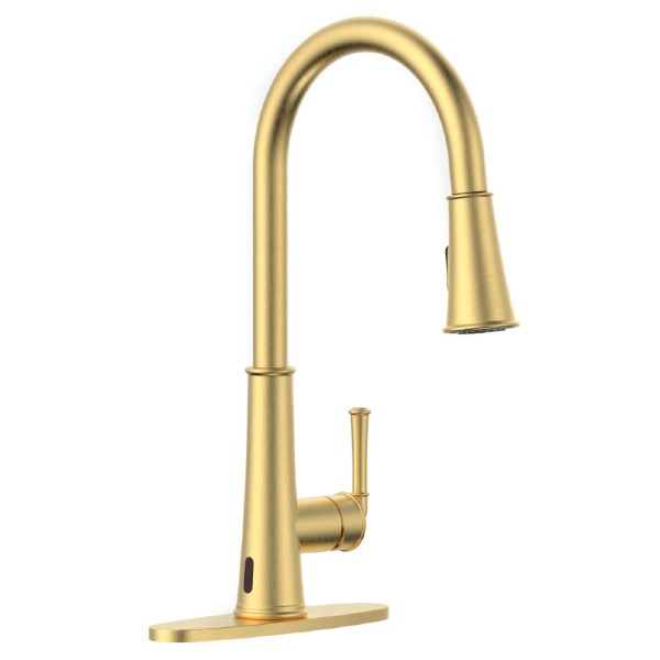 Grifo de cocina con sensor de ondas D3085 y rociador LED