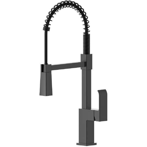 Robinet de cuisine à ressort noir D3562