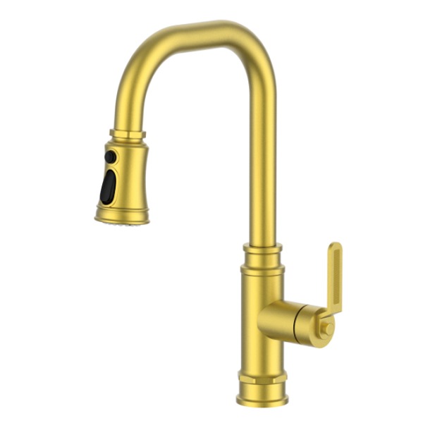 D4013 Золотой смеситель для кухни с выдвижной лейкой