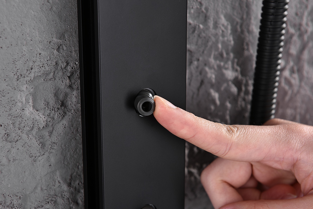 Wall Mounted Waterfall Black Shower Column Set