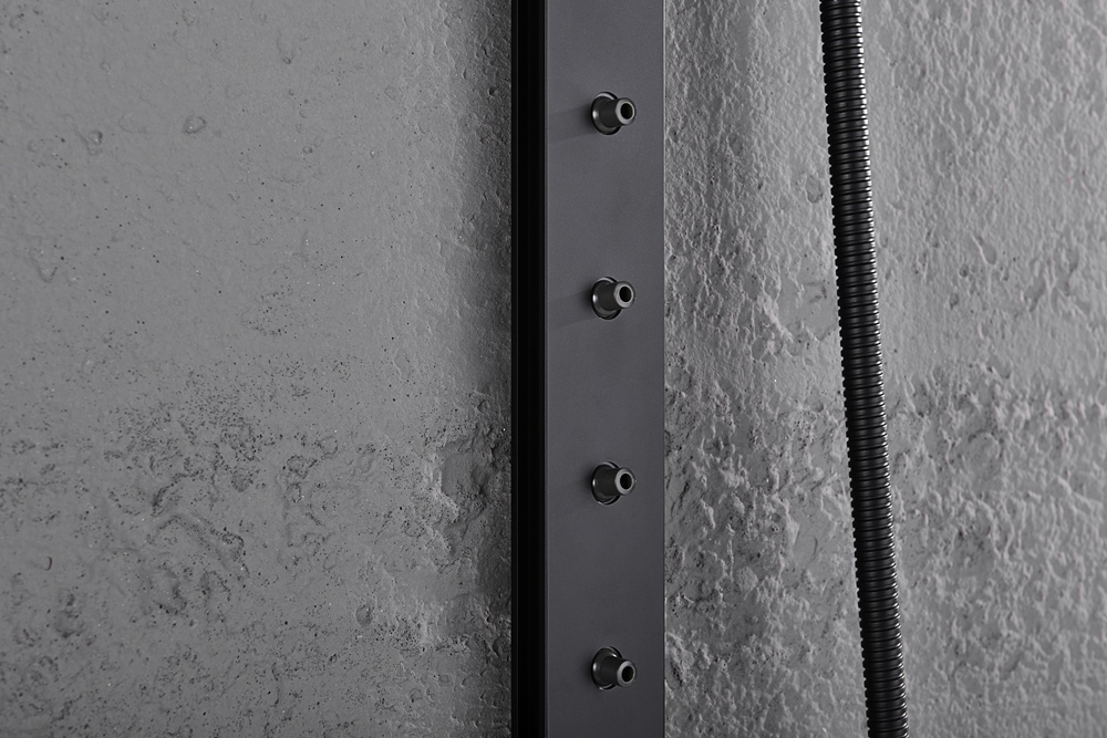 Wall Mounted Waterfall Black Shower Column Set
