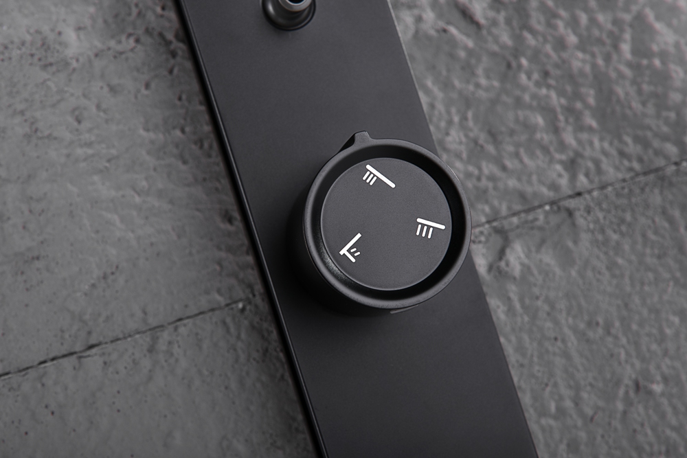 Wall Mounted Waterfall Black Shower Column Set