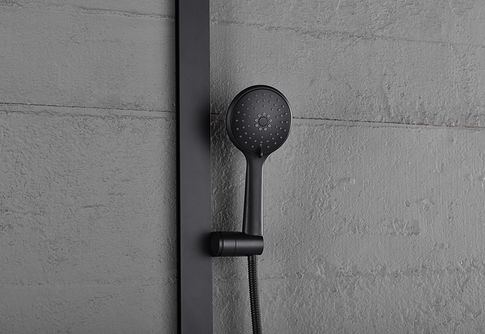 Wall Mounted Waterfall Black Shower Column Set