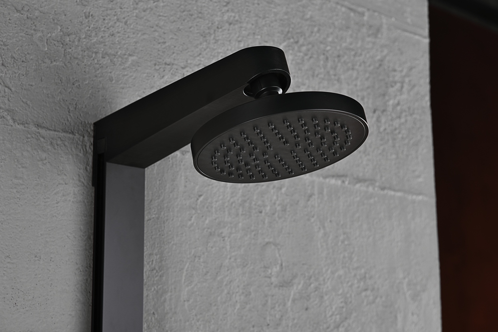 Wall Mounted Waterfall Black Shower Column Set