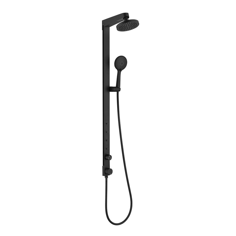 Wall Mounted Waterfall Black Shower Column Set