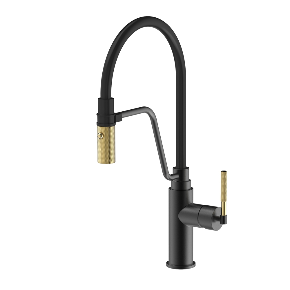 D4014-8 Matte Black Brass Accent Faucet