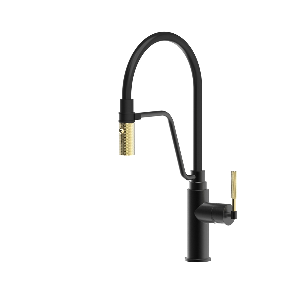 D4014-6 Matte Black Brass Detail Faucet