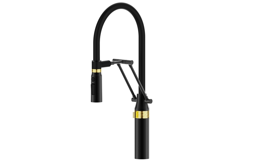 D4156 Black High Arc Pull Down Kitchen Faucet